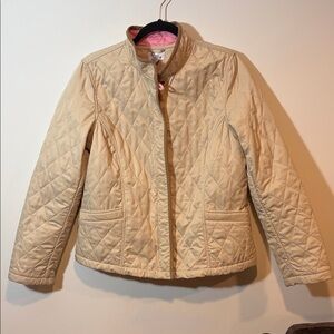 Lilly Pulitzer Khaki Quilted Tan Women's Barn Jacket Sz 14